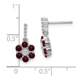 14k White Gold Garnet and Diamond Earrings-WBC-EM7191-GA-004-WA