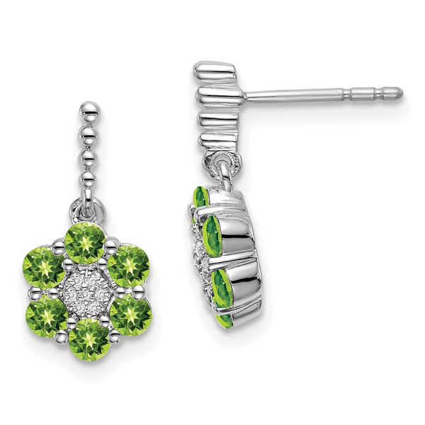 14k White Gold Peridot and Diamond Earrings-WBC-EM7191-PE-004-WA