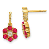 14k Ruby and Diamond Earrings-WBC-EM7191-RU-005-YA