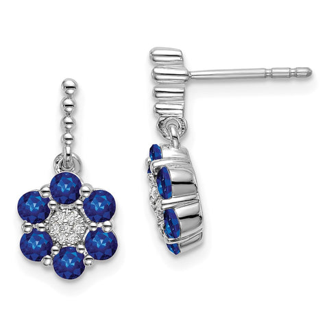 14k White Gold Sapphire and Diamond Earrings-WBC-EM7191-SA-005-WA