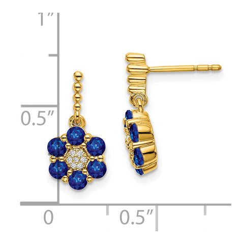 14k Sapphire and Diamond Earrings-WBC-EM7191-SA-005-YA