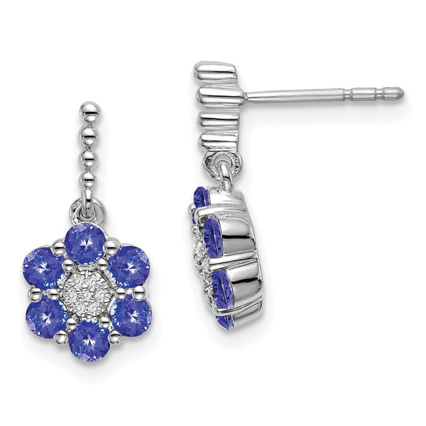 14k White Gold Tanzanite and Diamond Earrings-WBC-EM7191-TZ-005-WA