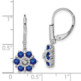 14k White Gold Sapphire and Diamond Leverback Earrings-WBC-EM7192-SA-014-WA