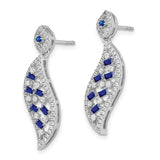 14k White Gold Sapphire and Diamond Wave Post Earrings-WBC-EM7193-SA-058-WA