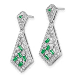 14k White Gold Emerald and Diamond Earrings-WBC-EM7194-EM-060-WA