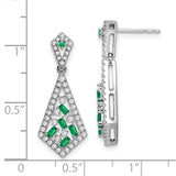 14k White Gold Emerald and Diamond Earrings-WBC-EM7194-EM-060-WA