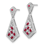 14k White Gold Ruby and Diamond Earrings-WBC-EM7194-RU-060-WA