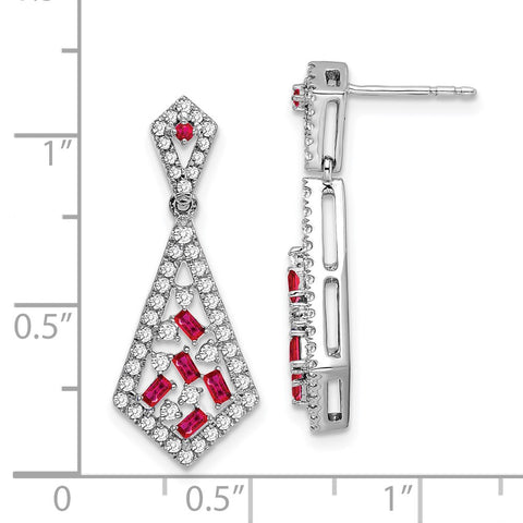 14k White Gold Ruby and Diamond Earrings-WBC-EM7194-RU-060-WA