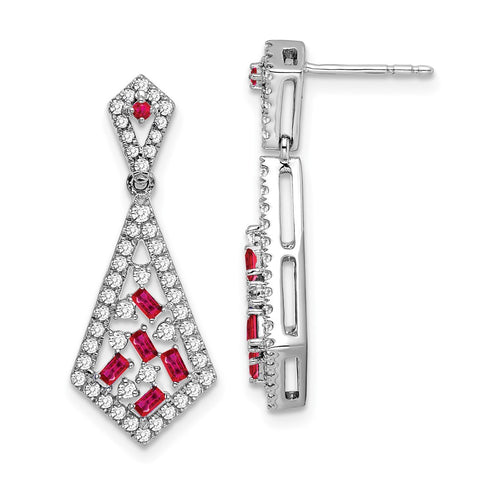 14k White Gold Ruby and Diamond Earrings-WBC-EM7194-RU-060-WA