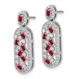 14k White Gold Ruby and Diamond Earrings-WBC-EM7195-RU-055-WA