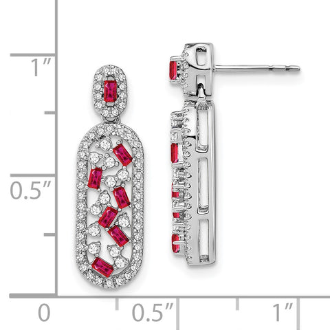 14k White Gold Ruby and Diamond Earrings-WBC-EM7195-RU-055-WA