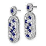 14k White Gold Sapphire and Diamond Earrings-WBC-EM7195-SA-055-WA