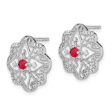 14k White Gold Ruby and Diamond Earrings-WBC-EM7198-RU-038-WA