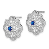 14k White Gold Sapphire and Diamond Earrings-WBC-EM7198-SA-038-WA