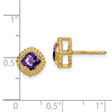 14k Cushion Amethyst Earrings-WBC-EM7201-AM-Y