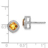 10k White Gold Cushion Citrine Earrings-WBC-EM7201-CI-1W