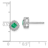 10k White Gold Cushion Emerald Earrings-WBC-EM7201-EM-1W