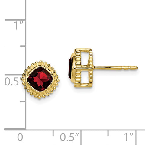 10k Cushion Garnet Earrings-WBC-EM7201-GA-1Y