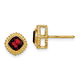 14k Cushion Garnet Earrings-WBC-EM7201-GA-Y