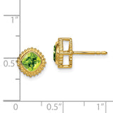 14k Cushion Peridot Earrings-WBC-EM7201-PE-Y