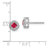 10k White Gold Cushion Ruby Earrings-WBC-EM7201-RU-1W