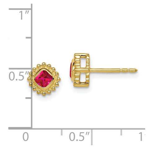 10k Cushion Ruby Earrings-WBC-EM7201-RU-1Y