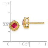 14k Cushion Ruby Earrings-WBC-EM7201-RU-Y