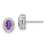 10k White Gold Oval Amethyst Post Earrings-WBC-EM7202-AM-1W