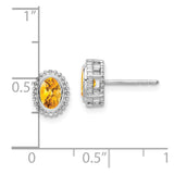 10k White Gold Oval Citrine Post Earrings-WBC-EM7202-CI-1W