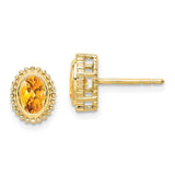 10k Oval Citrine Post Earrings-WBC-EM7202-CI-1Y