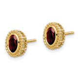 14k Oval Garnet Post Earrings-WBC-EM7202-GA-Y