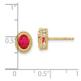 14k Oval Ruby Post Earrings-WBC-EM7202-RU-Y