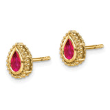 14k Pear Ruby Post Earrings-WBC-EM7203-RU-Y