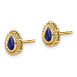 14k Pear Sapphire Post Earrings-WBC-EM7203-SA-Y