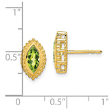 14k Marquise Peridot Post Earrings-WBC-EM7204-PE-Y