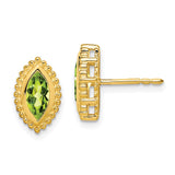 14k Marquise Peridot Post Earrings-WBC-EM7204-PE-Y