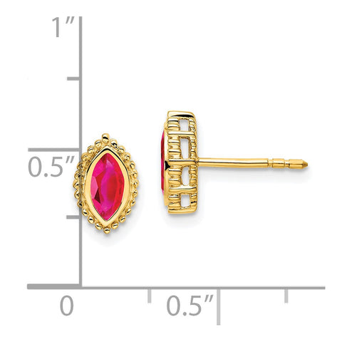 14k Marquise Ruby Post Earrings-WBC-EM7204-RU-Y