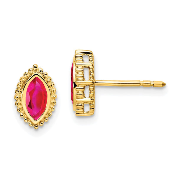 14k Marquise Ruby Post Earrings-WBC-EM7204-RU-Y