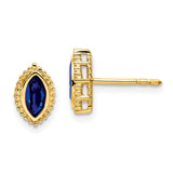 14k Marquise Sapphire Post Earrings-WBC-EM7204-SA-Y