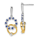 14k Two-tone Sapphire and Diamond Earrings-WBC-EM7220-SA-012-WYA