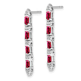 14k White Gold Ruby and Diamond 4-stone Dangle Earrings-WBC-EM7225-RU-020-WA