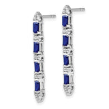 14k White Gold Sapphire and Diamond 4-stone Dangle Earrings-WBC-EM7225-SA-020-WA