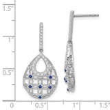 14k White Gold Sapphire and Diamond Dangle Earrings-WBC-EM7251-SA-033-WA