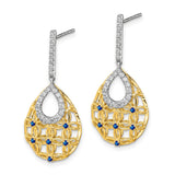 14k Sapphire and Diamond Dangle Earrings-WBC-EM7251-SA-033-YA