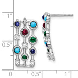 14k White Gold Gemstone and Turquoise Earrings-WBC-EM7253-EM-025-WA