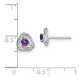 14k White Gold Amethyst Post Earrings-WBC-EM7395-AM-W