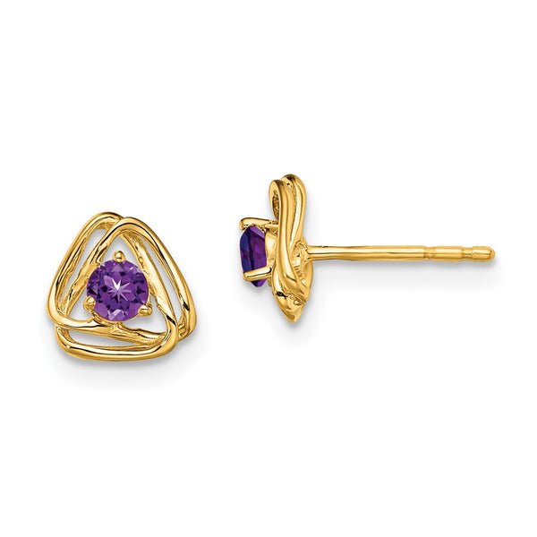 14k Amethyst Post Earrings-WBC-EM7395-AM-Y