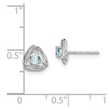 14k White Gold Aquamarine Post Earrings-WBC-EM7395-AQ-W