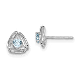 14k White Gold Aquamarine Post Earrings-WBC-EM7395-AQ-W