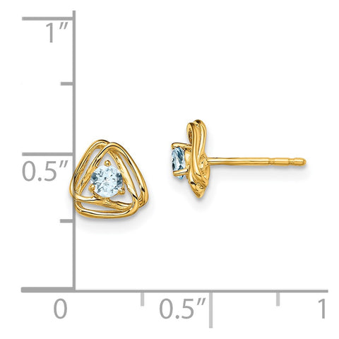 14k Aquamarine Post Earrings-WBC-EM7395-AQ-Y